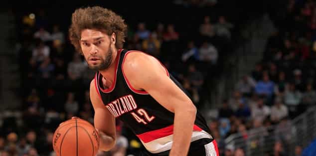 NBA star Robin Lopez gets physical with mascot