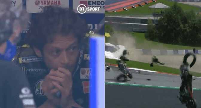 Valentino Rossi emerges unscathed after horror crash at Austrian GP Valentino Rossi emerges unscathed after horror crash at Austrian GP