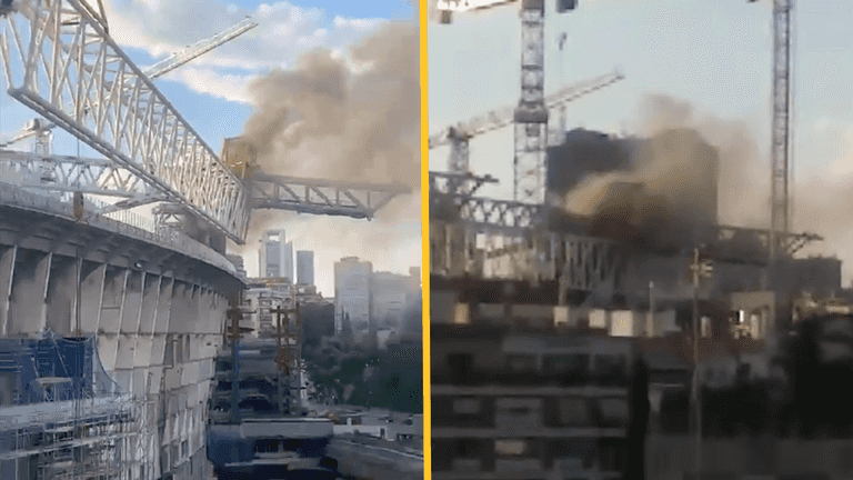 Part of the Santiago Bernabeu stadium in Madrid catches fire Part of the Santiago Bernabeu stadium in Madrid catches fire