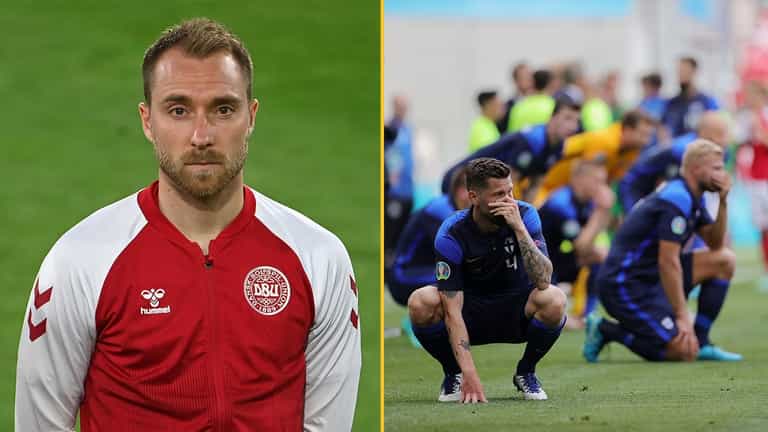 Defeated Danes in tears after positive Christian Eriksen update Defeated Danes in tears after positive Christian Eriksen update