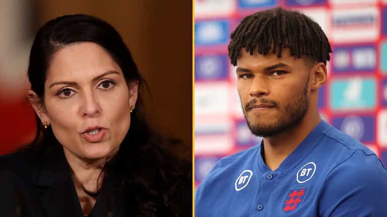 Tyrone Mings calls out Priti Patel for calling taking knee ‘gesture politics’ Tyrone Mings calls out Priti Patel for calling taking knee ‘gesture politics’