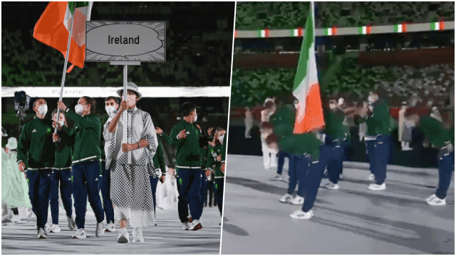 Ireland make respectful gesture during Parade of Nations at Olympic opening ceremony
