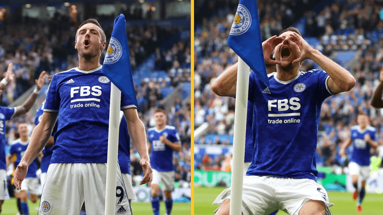 Jamie Vardy celebrates Wolves goal with his best shithouse celebration yet Jamie Vardy celebrates Wolves goal with his best shithouse celebration yet