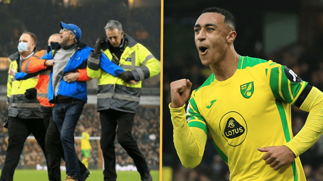 Everton fan storms pitch to confront Rafa Benitez after Adam Idah goal
