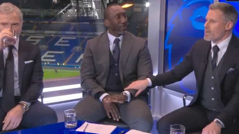 Jamie Carragher and Jimmy Floyd Hasselbaink argue over Sadio Mane flashpoint