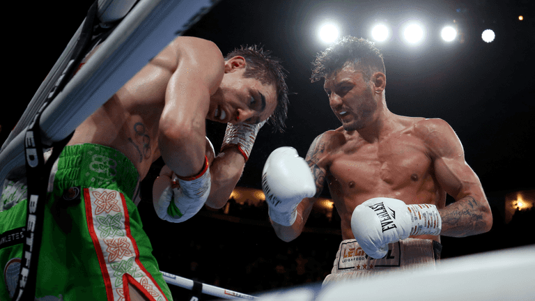 Michael Conlan falls out of the ring in final round KO defeat to Leigh Wood Michael Conlan falls out of the ring in final round KO defeat to Leigh Wood