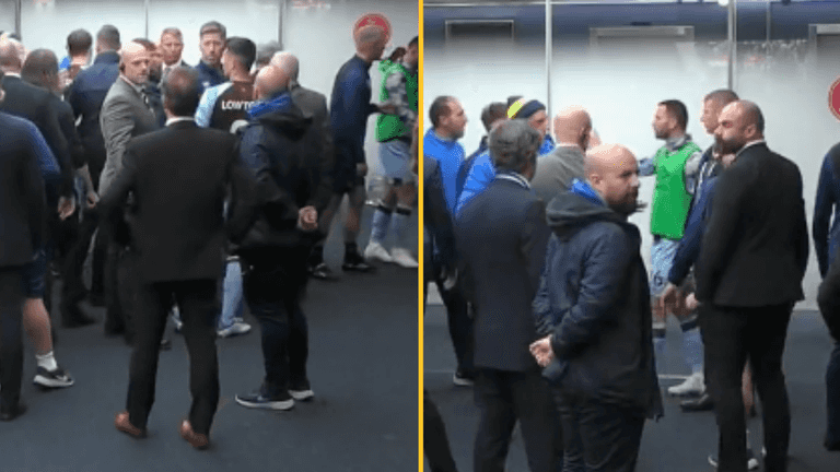 Phil Bardsley in heated tunnel exchange after controversial penalty