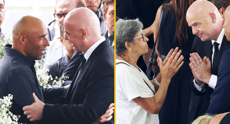 Gianni Infantino criticised for taking selfie in front of Pelé’s open casket