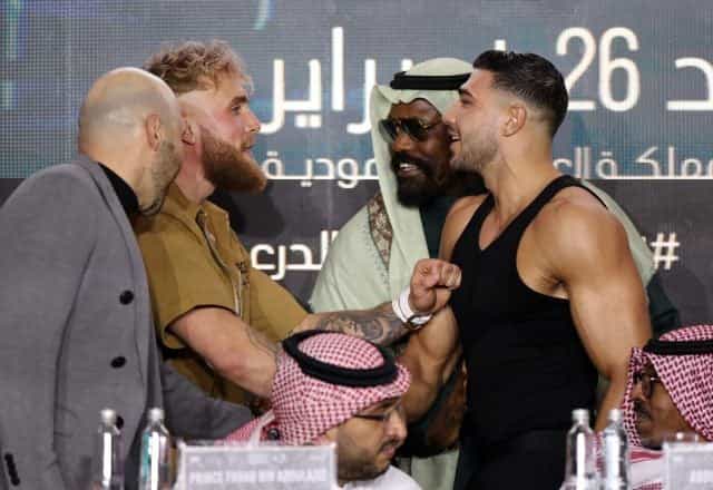 Jake Paul and Tommy Fury shake hands on game changing bet Jake Paul and Tommy Fury shake hands on game changing bet