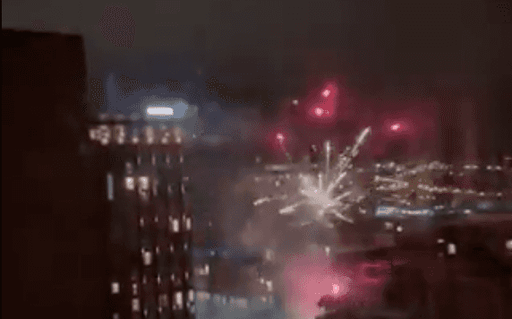 Liverpool fans set off fireworks outside Real Madrid hotel