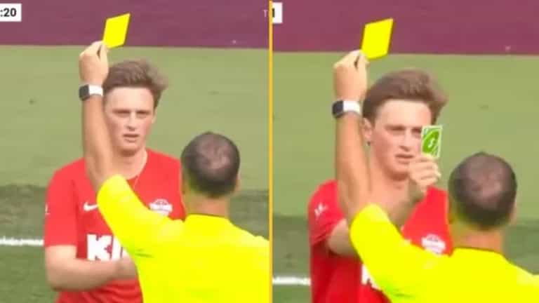 Football history made as ref has yellow card Uno reversed Football history made as ref has yellow card Uno reversed