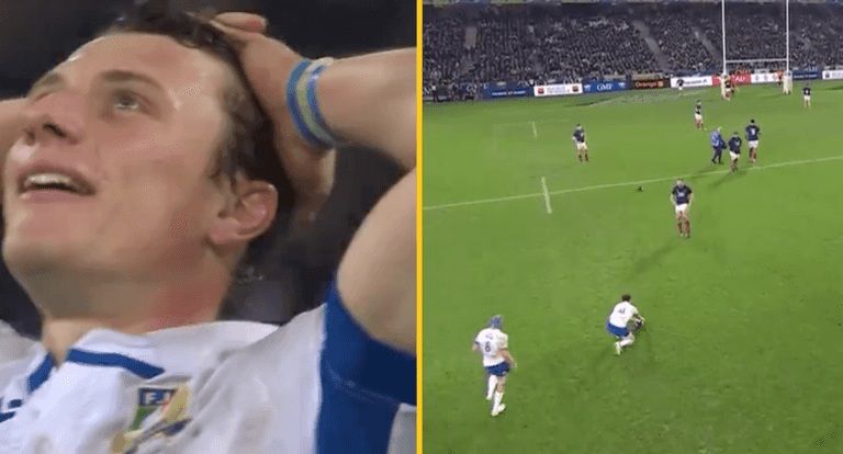 Italy denied famous Six Nations win as ball falls off the tee in dying seconds Italy denied famous Six Nations win as ball falls off the tee in dying seconds