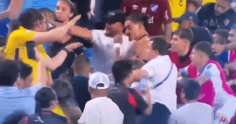 Darwin Nunez involved in brawl with Colombia fans after Copa America defeat Darwin Nunez involved in brawl with Colombia fans after Copa America defeat