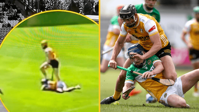 Antrim star sent off for shocking stamp in winner-takes-all against Offaly
