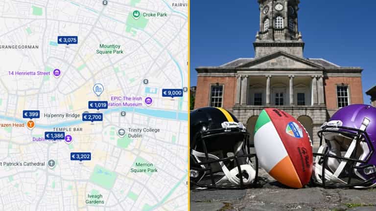 The eye-watering hotel prices for Dublin NFL match with just ‘1% availability’ for visitors