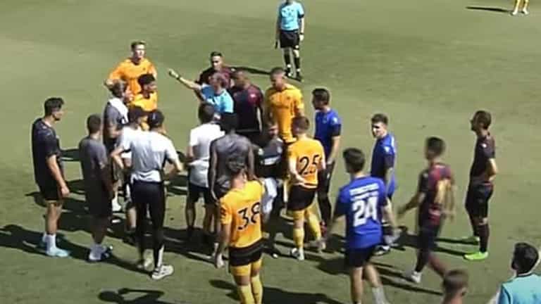 Four players sent off in first half as Wolves pre-season friendly descends into chaos Four players sent off in first half as Wolves pre-season friendly descends into chaos