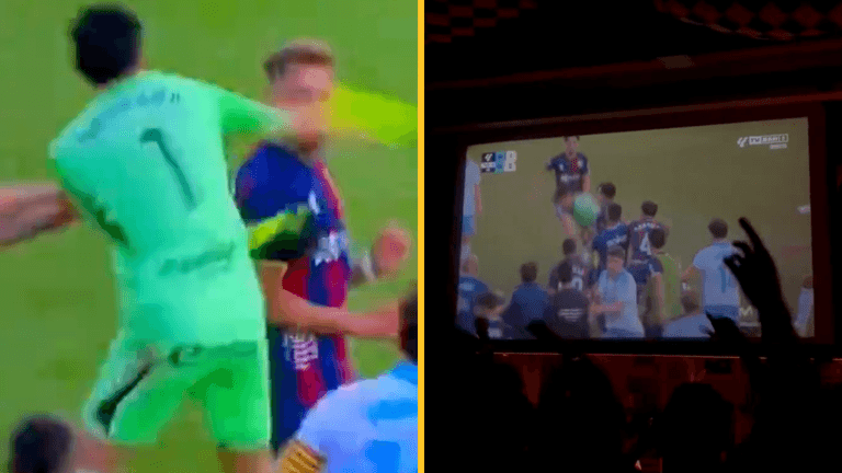 Amazing scenes as pub reacts to crazy punch in big Spanish clash