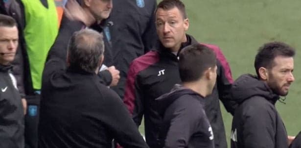 Marcelo Bielsa and John Terry exchange words after controversial goal at Elland Road