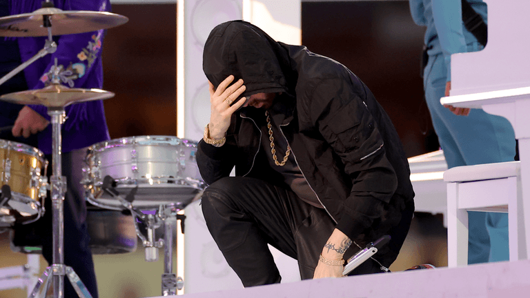 NFL denies trying to stop Eminem taking the knee during Super Bowl half-time show NFL denies trying to stop Eminem taking the knee during Super Bowl half-time show