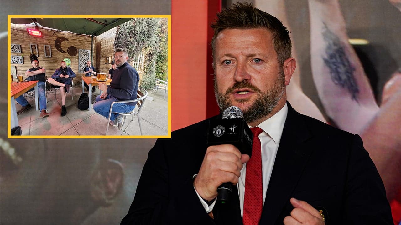 Man United CEO Richard Arnold meets fans in pub to stop Glazer protest