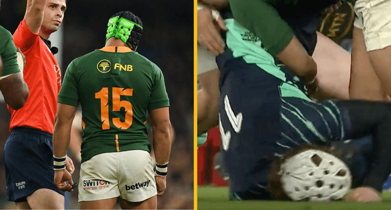 Cheslin Kolbe gets away with one after dangerous dump tackle on Mack Hansen Cheslin Kolbe gets away with one after dangerous dump tackle on Mack Hansen