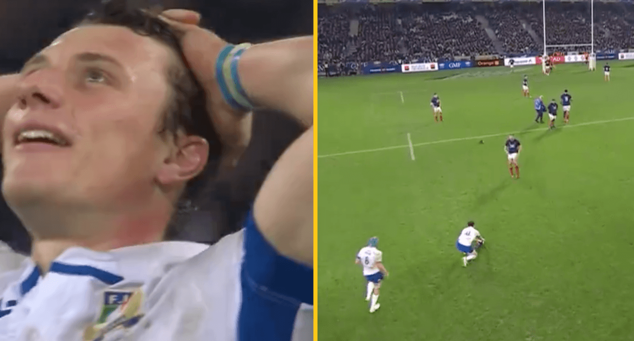 Italy denied famous Six Nations win as ball falls off the tee in dying seconds