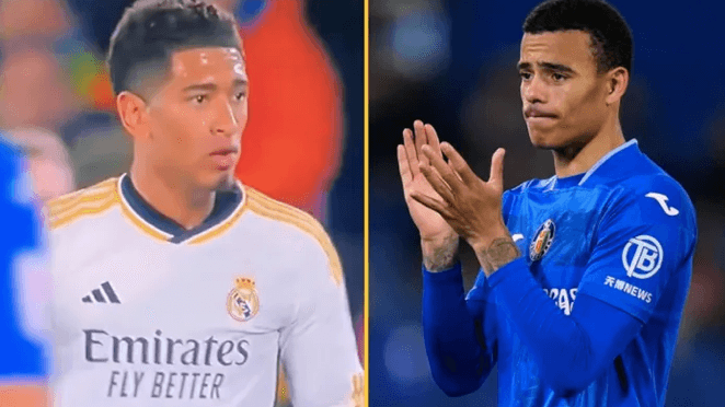 Fans think Jude Bellingham shouted outrageous one-word insult at Mason Greenwood Fans think Jude Bellingham shouted outrageous one-word insult at Mason Greenwood