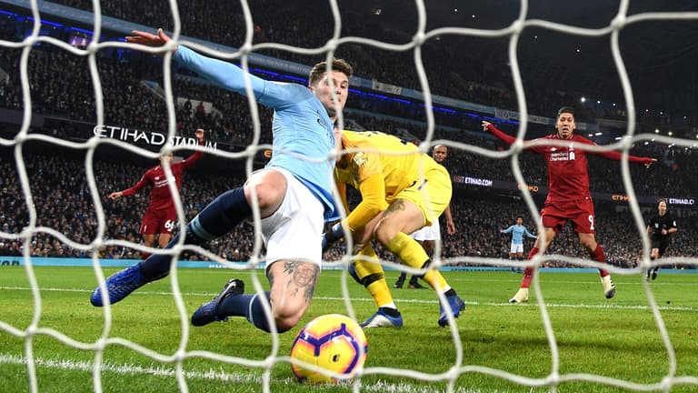 John Stones was pretty pleased with himself after his goal-line clearance against Liverpool John Stones was pretty pleased with himself after his goal-line clearance against Liverpool