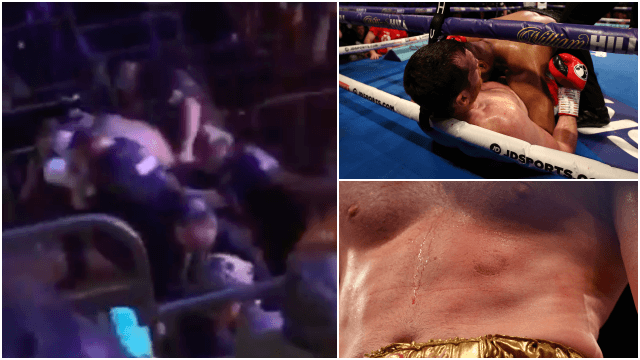 Kash Ali drenched by drinks thrown from furious Liverpool crowd after biting incident
