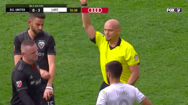 Wayne Rooney sent off for abysmal tackle with DC United 3-0 down