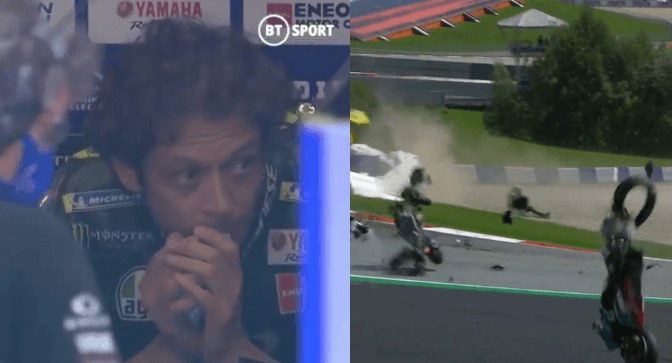 Valentino Rossi emerges unscathed after horror crash at Austrian GP Valentino Rossi emerges unscathed after horror crash at Austrian GP