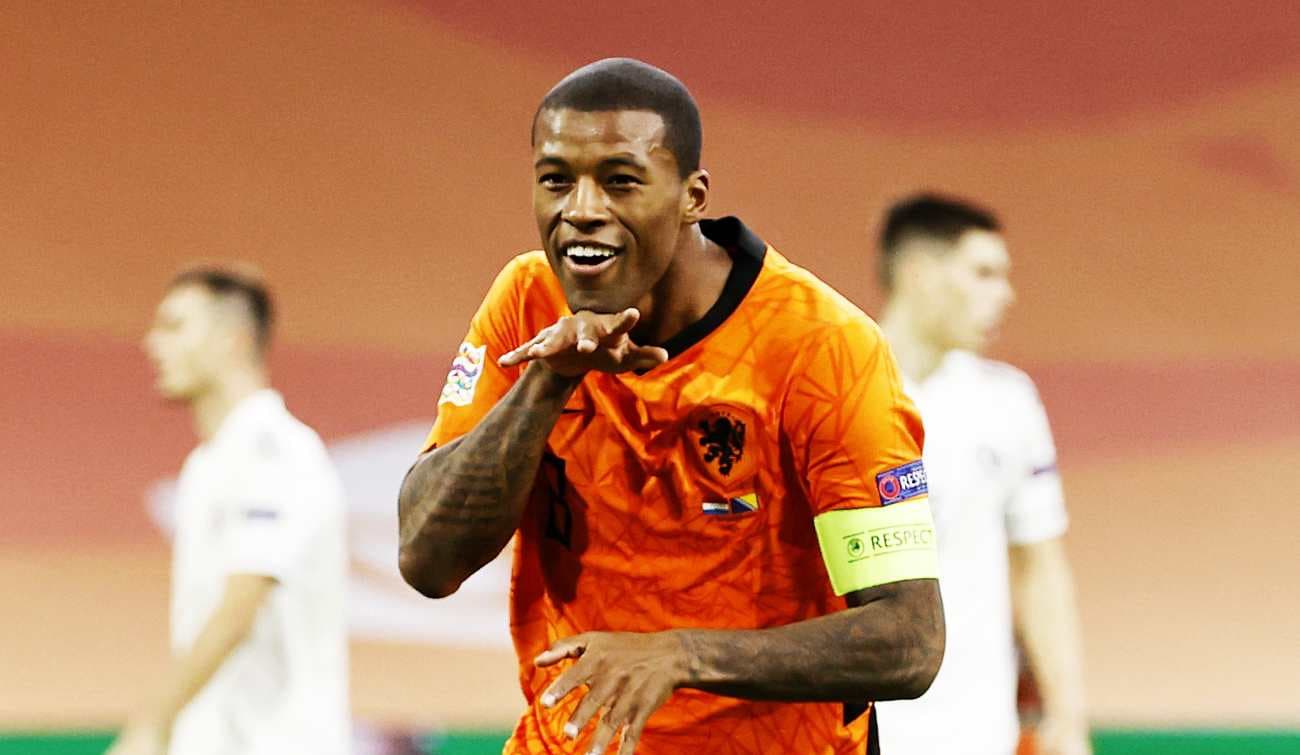 Gini Wijnaldum pays tribute to injured Virgil Van Dijk with goal celebration