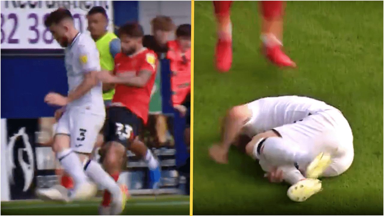 Ryan Manning hacked to the ground by Henri Lansbury in ruthless assault