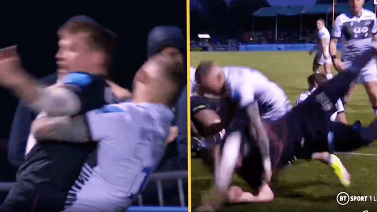 Sale winger Byron McGuigan sent off after bodyslam on Nick Tompkins