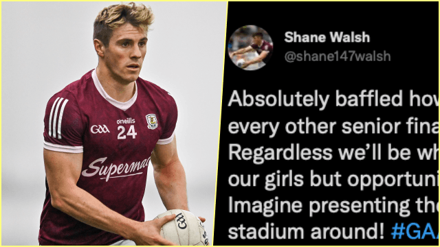 Galway star Shane Walsh tweets that he is “baffled” as to why the Ladies All-Ireland club final isn’t in Croke Park Galway star Shane Walsh tweets that he is “baffled” as to why the Ladies All-Ireland club final isn’t in Croke Park