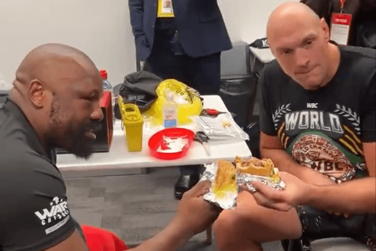 Tyson Fury and Derek Chisora eat Five Guys together after going to ‘war’