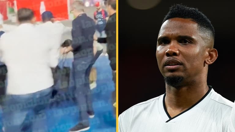 Samuel Eto’o involved in an ugly confrontation with fan outside World Cup match Samuel Eto’o involved in an ugly confrontation with fan outside World Cup match