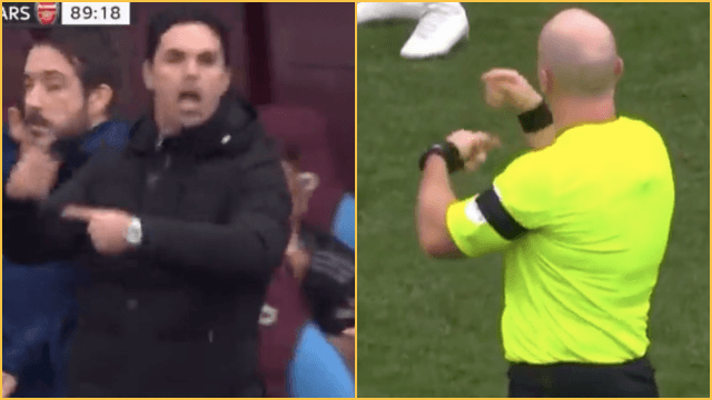 Mikel Arteta absolutely ruins referee with sarcastic sideline gesture Mikel Arteta absolutely ruins referee with sarcastic sideline gesture
