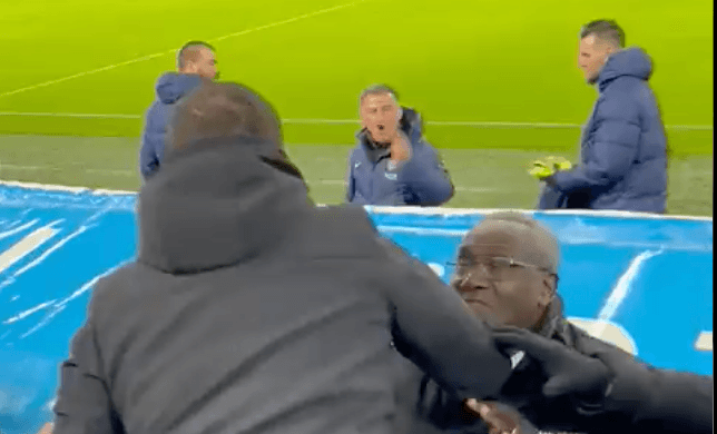 PSG boss Christophe Galtier held back from fighting Marseille fans PSG boss Christophe Galtier held back from fighting Marseille fans