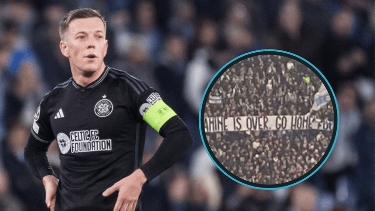 Lazio fans unfurl disgusting anti-Irish banners at Celtic game in Rome Lazio fans unfurl disgusting anti-Irish banners at Celtic game in Rome