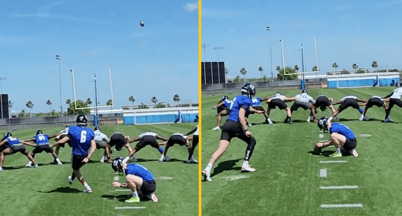 Charlie Smyth kicks outrageous curler from 63 yards in NFL trial