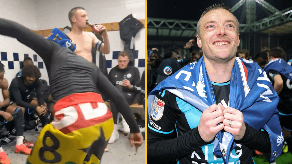 Jamie Vardy tells Leicester player he’s ‘done f**k all’ during title celebrations