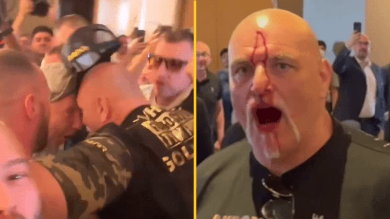 John Fury left with bloodied face following altercation with a member of Usyk’s team John Fury left with bloodied face following altercation with a member of Usyk’s team