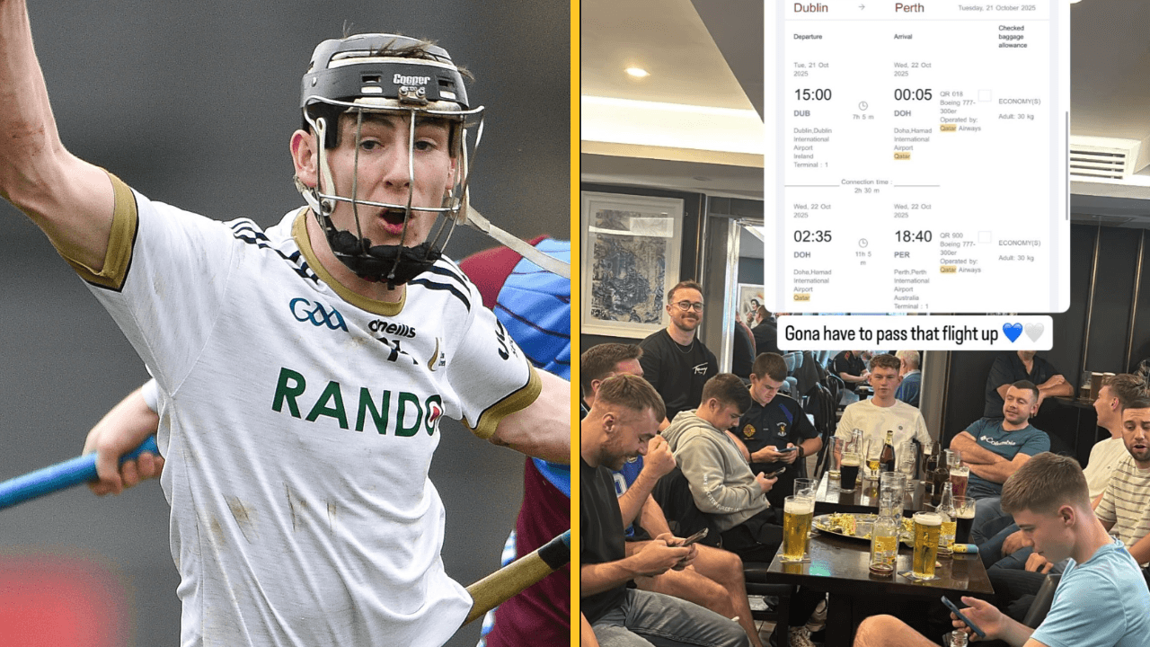 Antrim hurling winner forgoes flight home to Australia for Monday (and Tuesday) club party