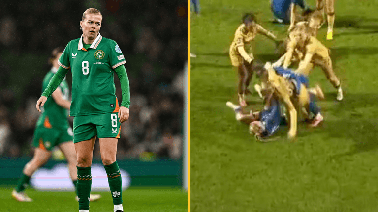 Ireland star get sent off for hugely dangerous neck throw in Cup win Ireland star get sent off for hugely dangerous neck throw in Cup win