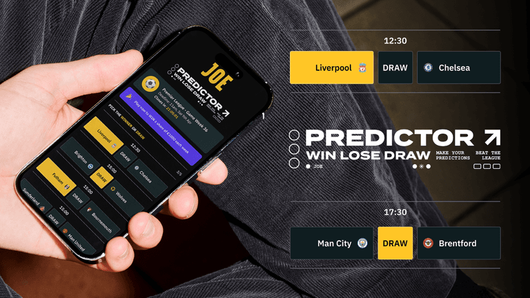 JOE’s Win-Lose-Draw Predictor – Win €/£1,000 each week in our FREE Premier League game JOE’s Win-Lose-Draw Predictor – Win €/£1,000 each week in our FREE Premier League game