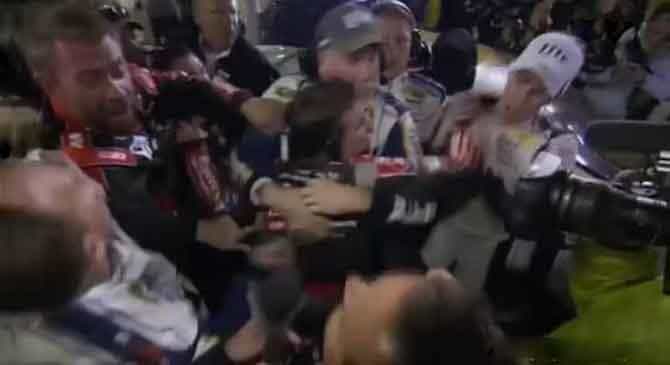 Video: Chaotic scenes as Nascar race descends into full-blown brawl Video: Chaotic scenes as Nascar race descends into full-blown brawl