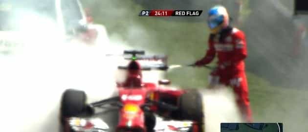 PIC: Fernando Alonso putting out fires all over the shop at Brazilian Grand Prix PIC: Fernando Alonso putting out fires all over the shop at Brazilian Grand Prix