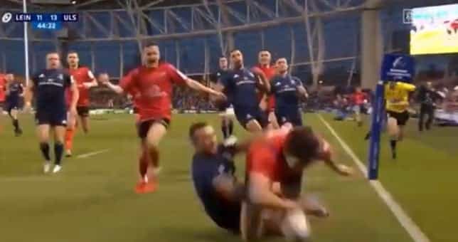 Watch: Jacob Stockdale burns Leinster defence before dropping the ball over the line Watch: Jacob Stockdale burns Leinster defence before dropping the ball over the line