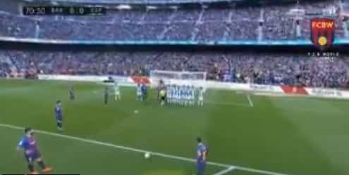 Lionel Messi dips in panenka free-kick against Espanyol Lionel Messi dips in panenka free-kick against Espanyol